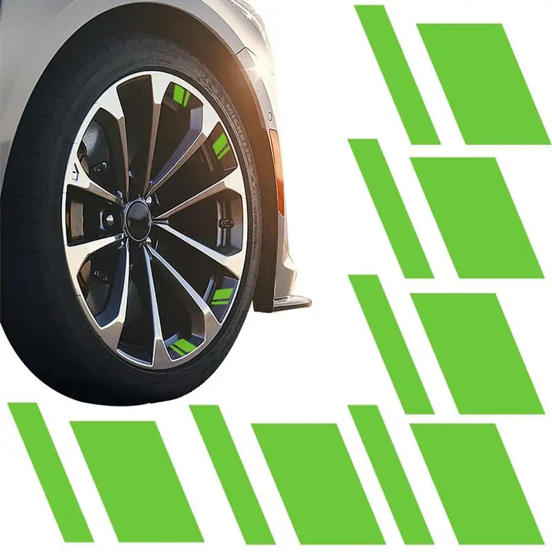 Car Wheel Rim Tapes Decoration Stickers Tire Decal Stripes 6 Pieces Waterproof Wheel Stickers Enhanced Automotive Safety &