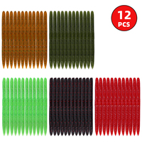 12pcs of Noodle Bug Soft Baits and Lure Accessories Floating Lead-Free Fishing Tackle Set for Black Bass Fishing in Texas It is