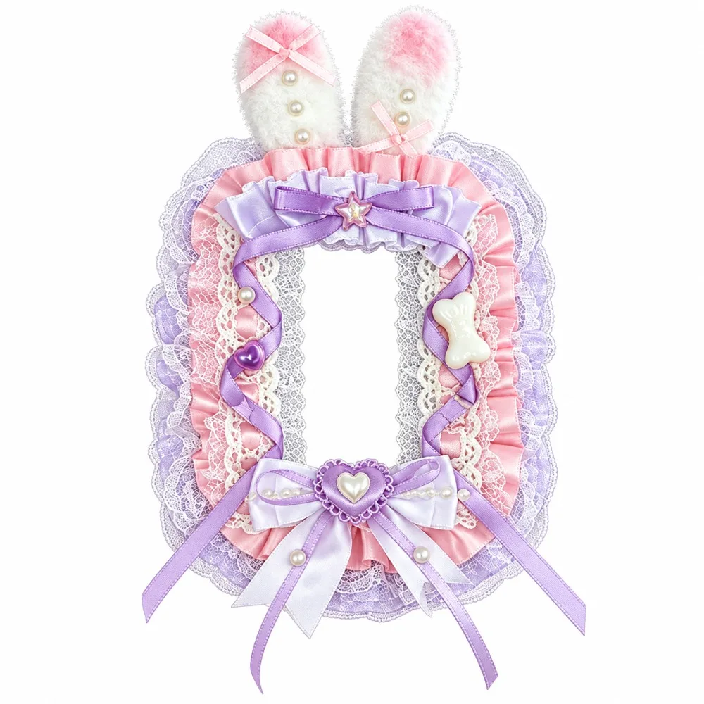 Portable Photocard Holder Ribbon Bow Lace Photocard Case Lolita Style Cute Photo Card Display Holder Craft Accessory