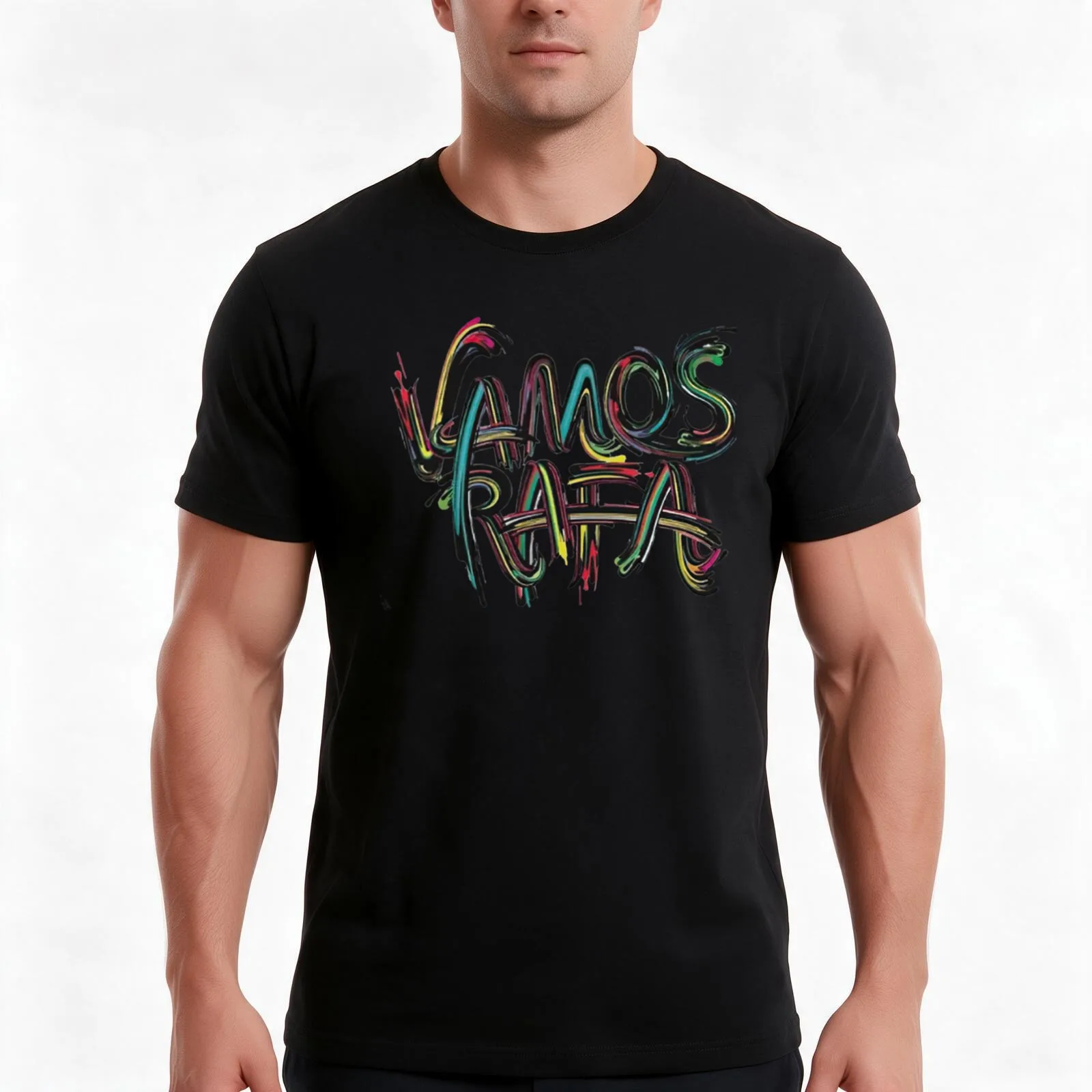 Vamos-Rafa-Sport-Tennis-US-Open- T-Shirt Summer Casual Cotton Tee, Unisex Men Women