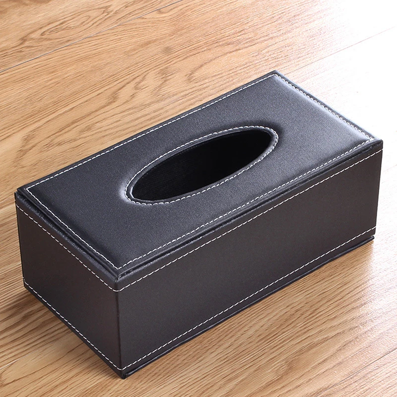 High-Quality Leather Tissue Box Holder Living Room Household Tissue Box Creative Napkin Box Car Tissue Case