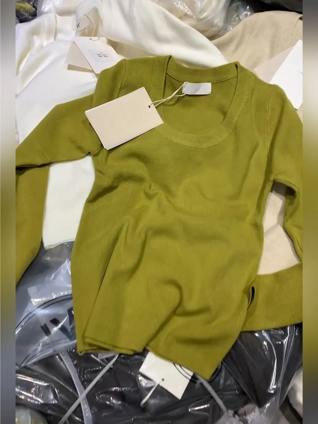 

Ele een Knitted Long Sve U-Ne Base irt for Women Autumn Faionable Outerwear Inner Match Top High End Luxury