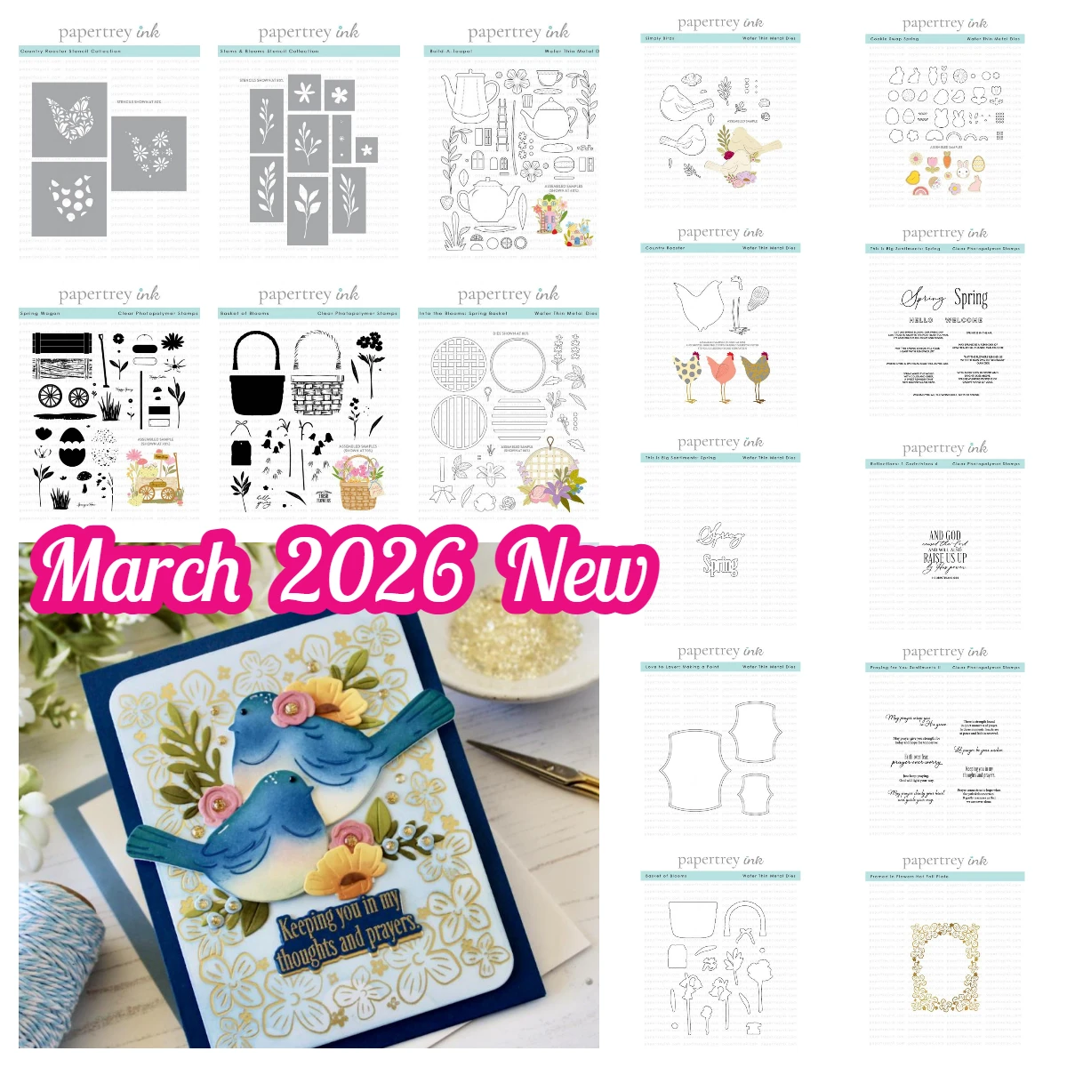 

Happy Mother's Day Spring Wagon Build-a-Teapot Metal Cutting Dies Stamp DIY Scrapbook Diary Handmade Papertrey Ink March 2026new