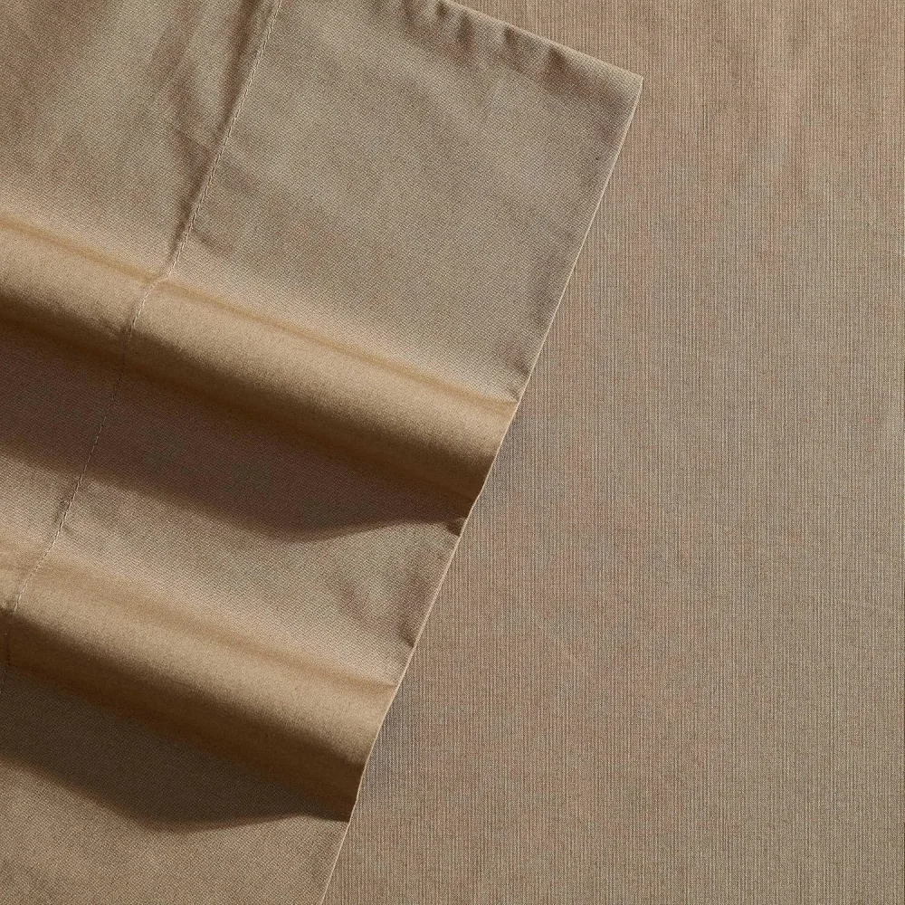 مجموعة ملاءات الملك باللون البني الصلب من Nautica Bayview - قطن بيركال خفيف الوزن، مقرمش ورائع مع أكياس وسائد متطابقة، #3