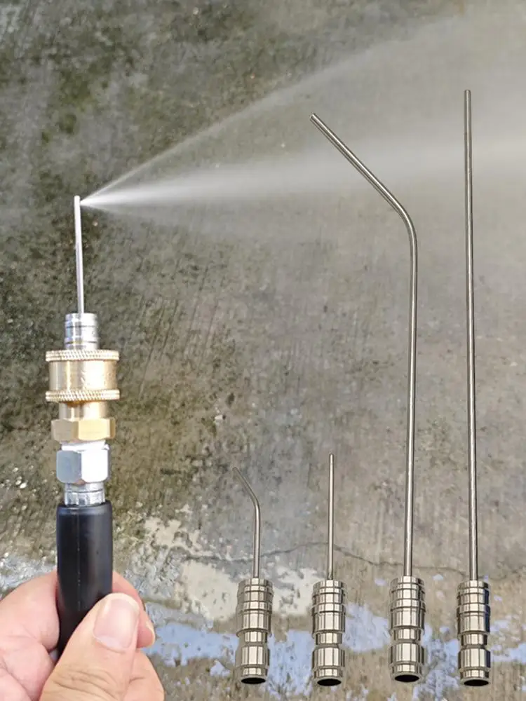 

4Pcs High Pressure Washer Nozzle Set Stainless Steel Quick Connect Extension Wand For Cleaning Washing Machine Air Conditioner