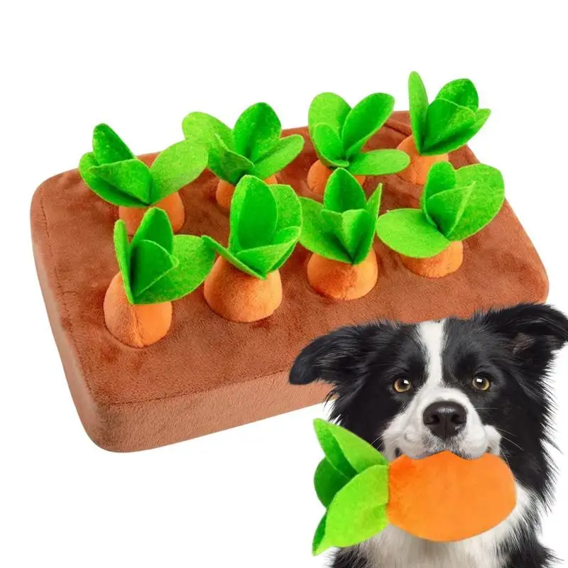 Carrot Snuffle Mat For Dogs Interactive Dog Toys Plush Puzzle Toys Plush Carrot Field Educational Toys For Small Medium Large