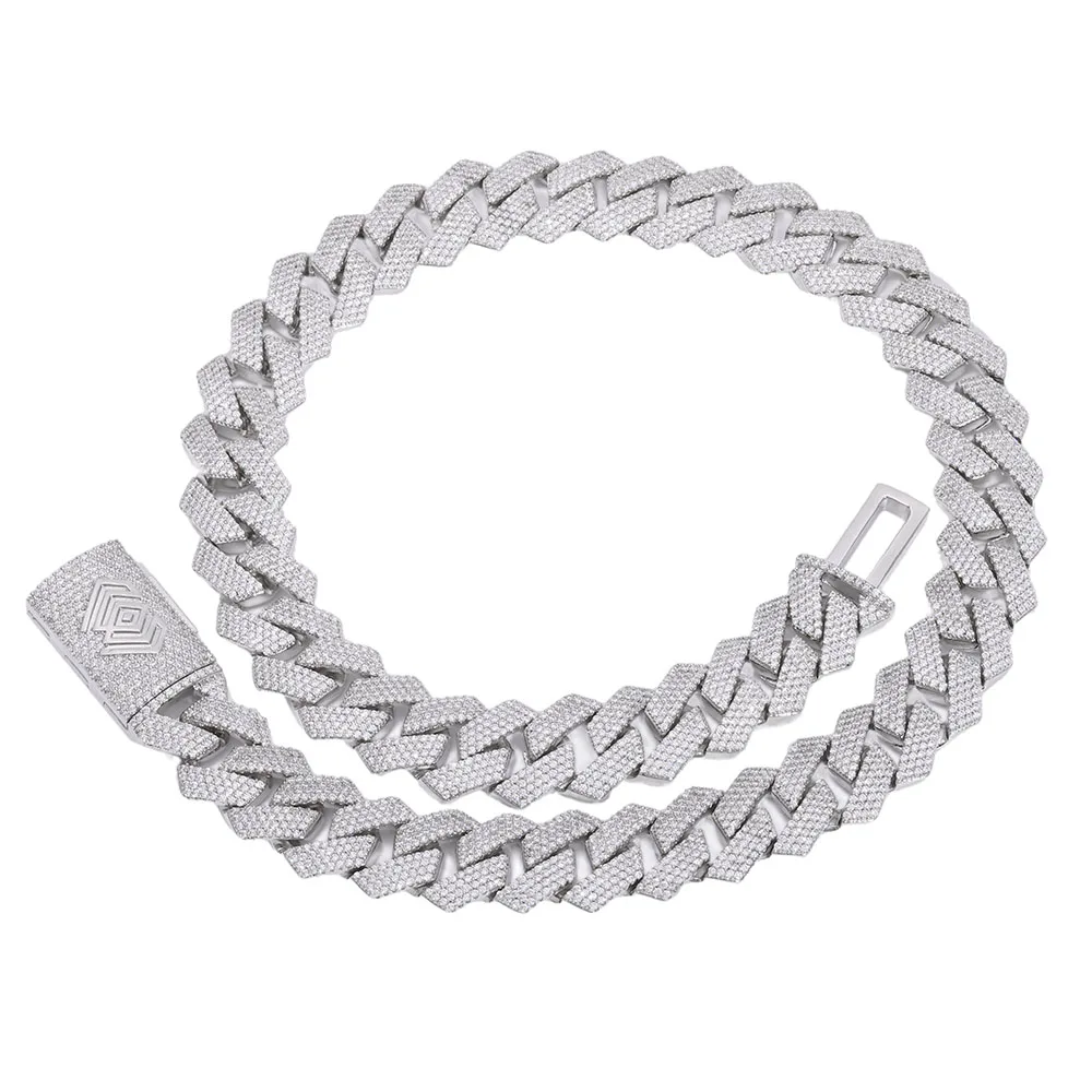 

ICEOMG 15mm 4 Rows Cuban Chain Iced Out Hip Hop Jewelry Bling Cubic Zirconia Necklace Bracelet Men Gift