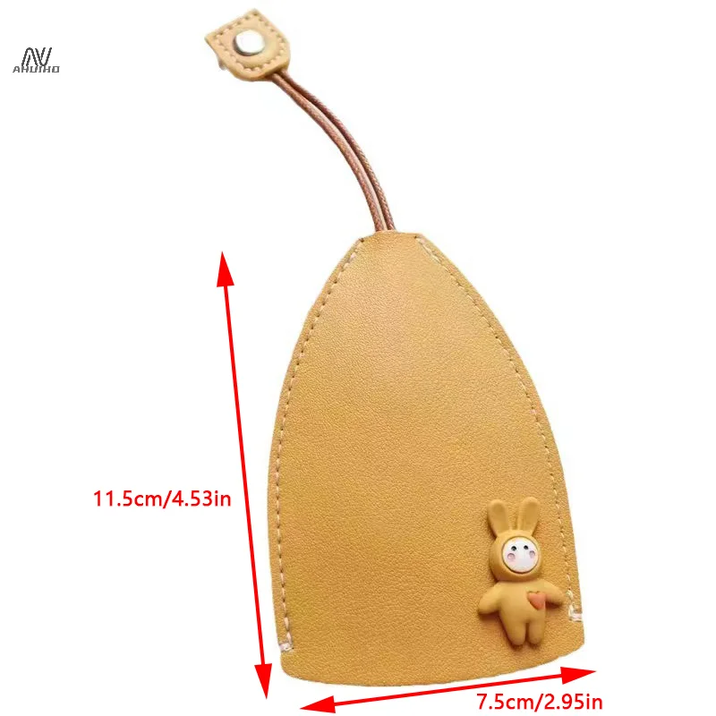 Cute Pull Out Key Case Cartoon Animals Rabbit Cat PU Leather Key Wallets Housekeepers Car Key Holder Case Leather Bag for Keys