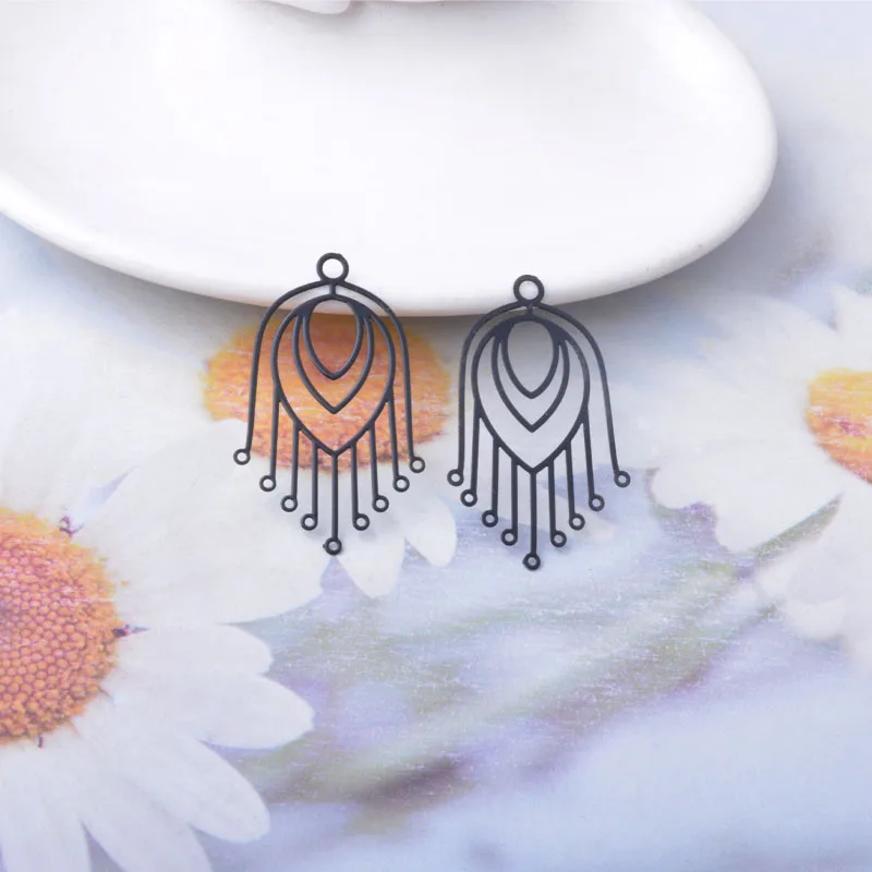 30 Stück AB8768 21*36mm Messing-Fächeranhänger Dünner Anhänger DIY Schmuck Ohrring-Zubehör – Detail 4