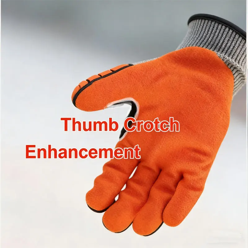 Level 5 Cut-Resistant Gloves, Firm Non-Slip Grip, Heavy Duty Work, Durable & Breathable Nitrile Sandy Coated, Touchscreen Gloves