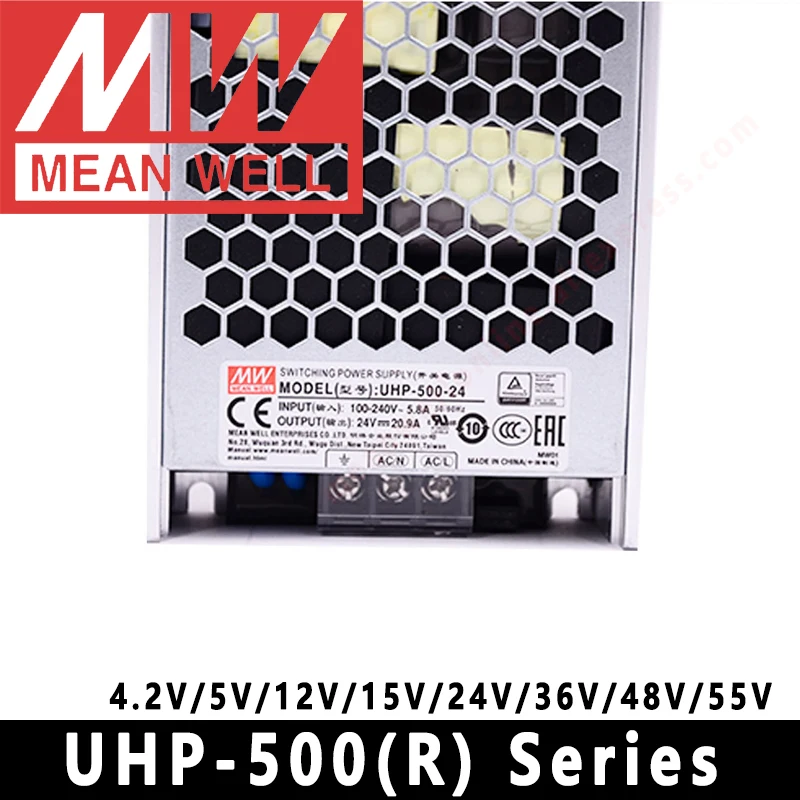 Mean Well UHP-500 Series 500W Led display Power Supply Meanwell UHP-500R-4.2V/5V/12V/15V/24V/36V/48V/55V PFC/Redundant function