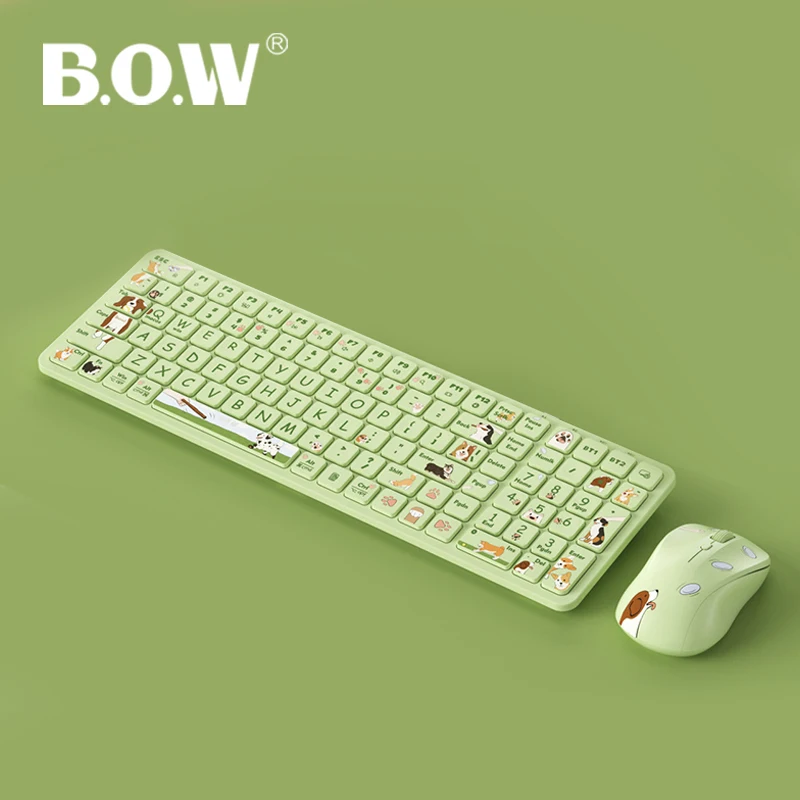 B.O.W   Qute Keyboard for Girls office, Charing  Keybaord and Mouse 2.4Ghz and Bluetooth Connected , Fashion Keyboard 2025