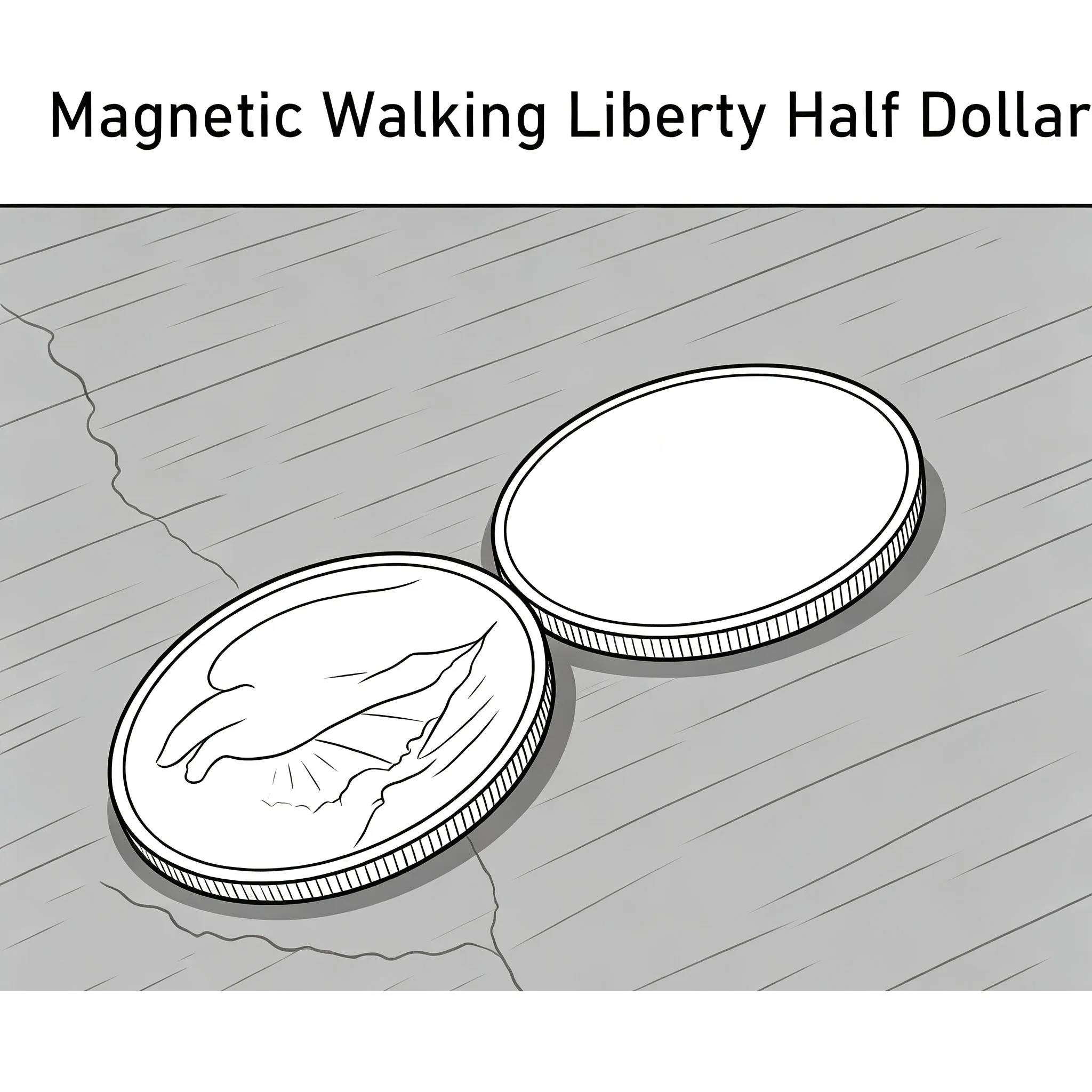 Magnetic Walking Liberty Half Dollar  Magic Tricks(Super Strong 3.05cm  Brass) Coin  Close Up Magic Magia Magie Magicians Prop