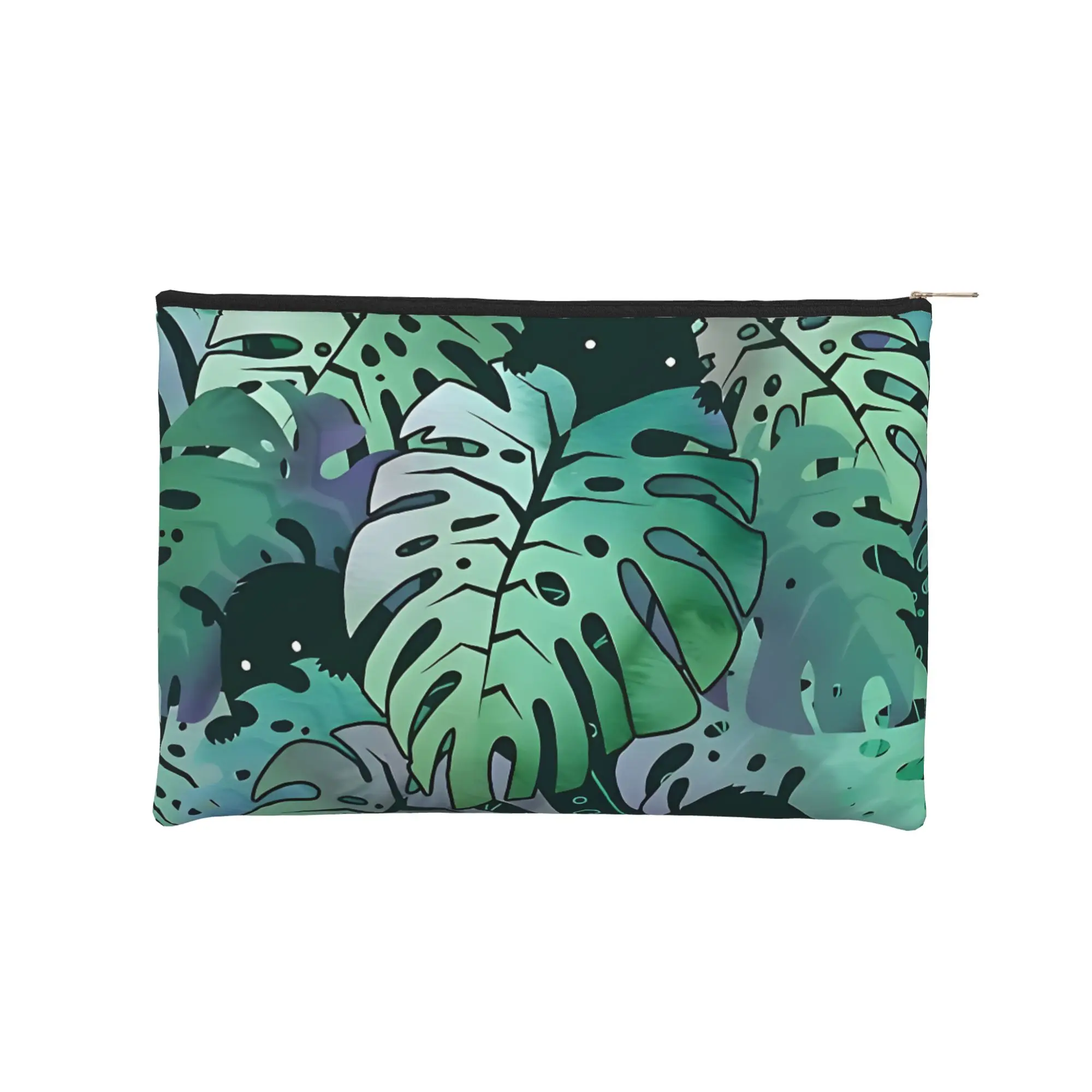 Foldable Cute pouch Monstera Monsters Makeup Bag  Toiletry Bag with Zipper