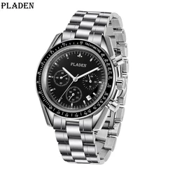 PLADEN New Arrival Luxury Watch For Men Fashion Stainless Steel Chronograph Quartz Wristwatch Business Sport Waterproof Watches