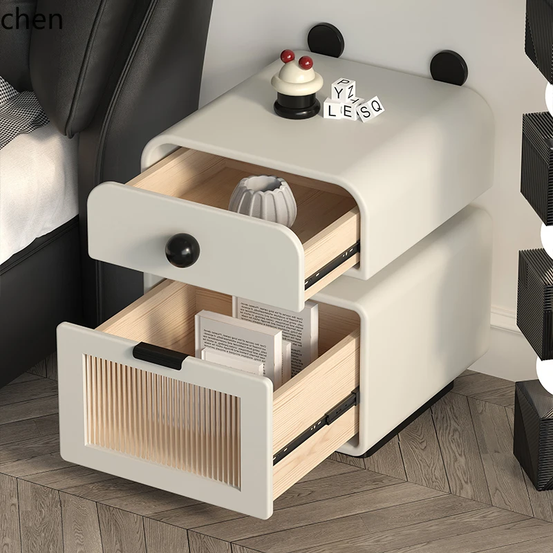 

QZT all solid wood bedside table small bedroom girl cute locker