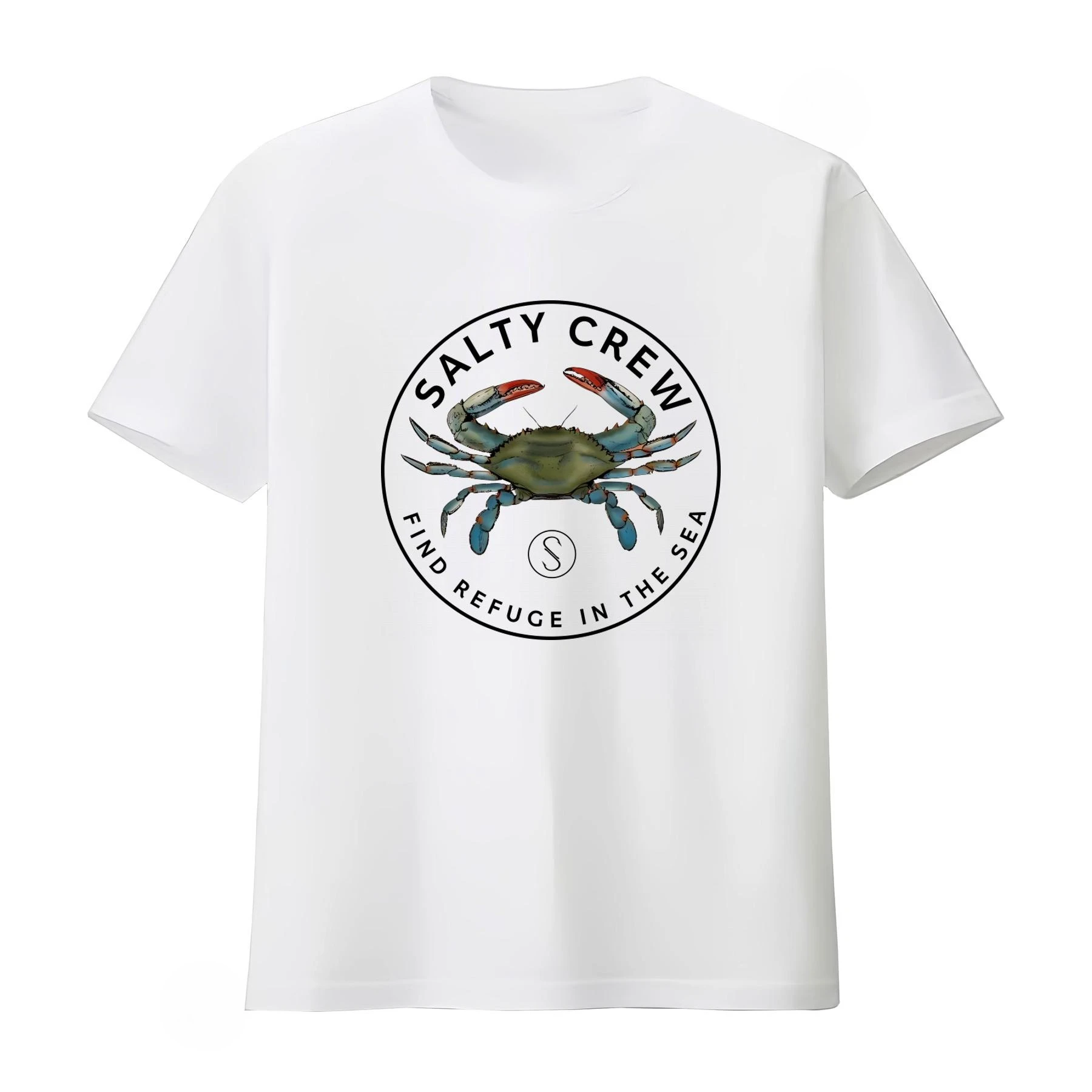 Salty Crew Blue Crabber T Shirt Find Refuge in The Sea Streetwear Fashion Men's Clothing Women's Clothing 2026 Summer T Shirt