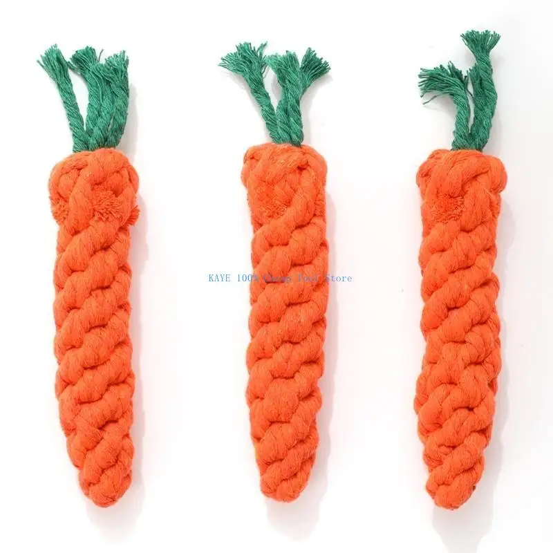 

G6KA Durable Hand woven Cotton Rope Carrot Toy Dog Accessories For Pet Chewing