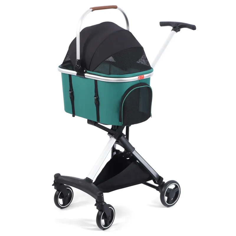 Cross-border light luxury high-value pet cart Separate dog walking cart Outdoor light cat and dog goods push wholesale