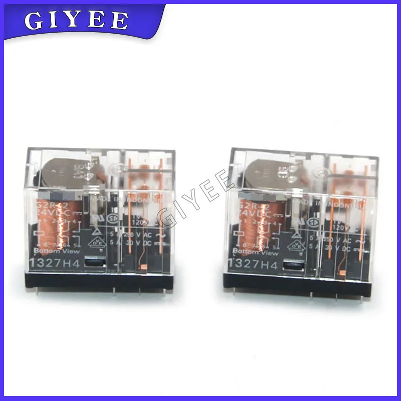5 قطعة التتابع G2R-2 12VDC G2R-2 24VDC DC12V DC24V 5A 8PIN العلامة التجارية الجديدة والأصلية التتابع