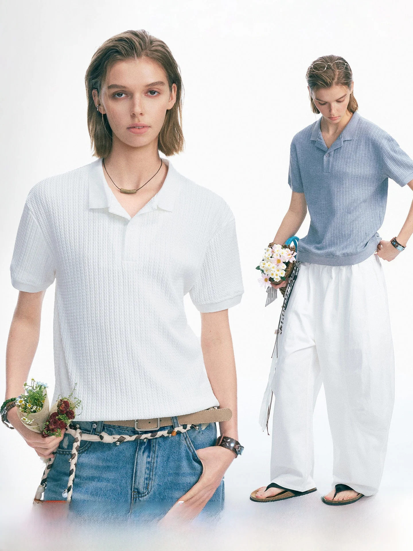 Dream Made Men's And Women's Summer Thin Short Sleeve  Shirt Wheat Ear Texture T-Shirt Casual Commute Style Polyester Fiber