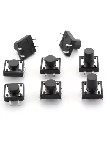 20PCS 12x12 Push Button Switch DIP 12X12X4.3 Light Touch Switch 12*12*5/6/7/8/9/10/11/12/13/14/15/16MM The Power Switch 4Pins