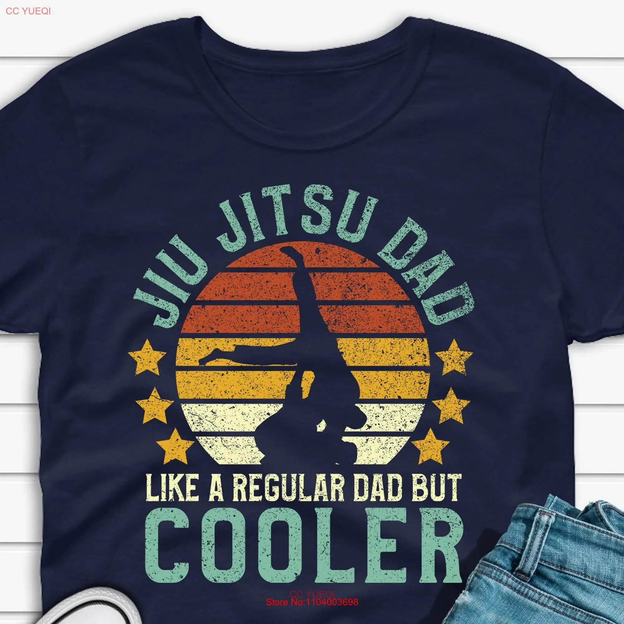 Jiu Jitsu Dad T shirt Funny Vintage Martial Arts Fighter Father for Him BJJ Brazilian Jiujitsu Teacher Sensei