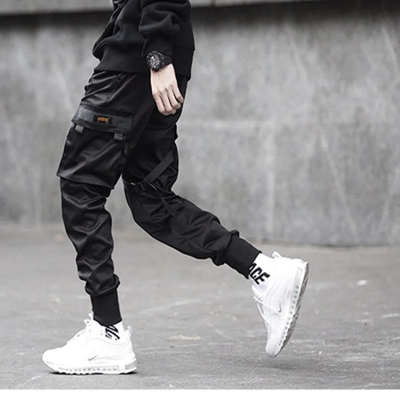 Herren Techwear Hosen Baumwolle Streetwear schwarze Cargo hose Jugend Harem Hosen Joggong Sportswear trend ige Jogger