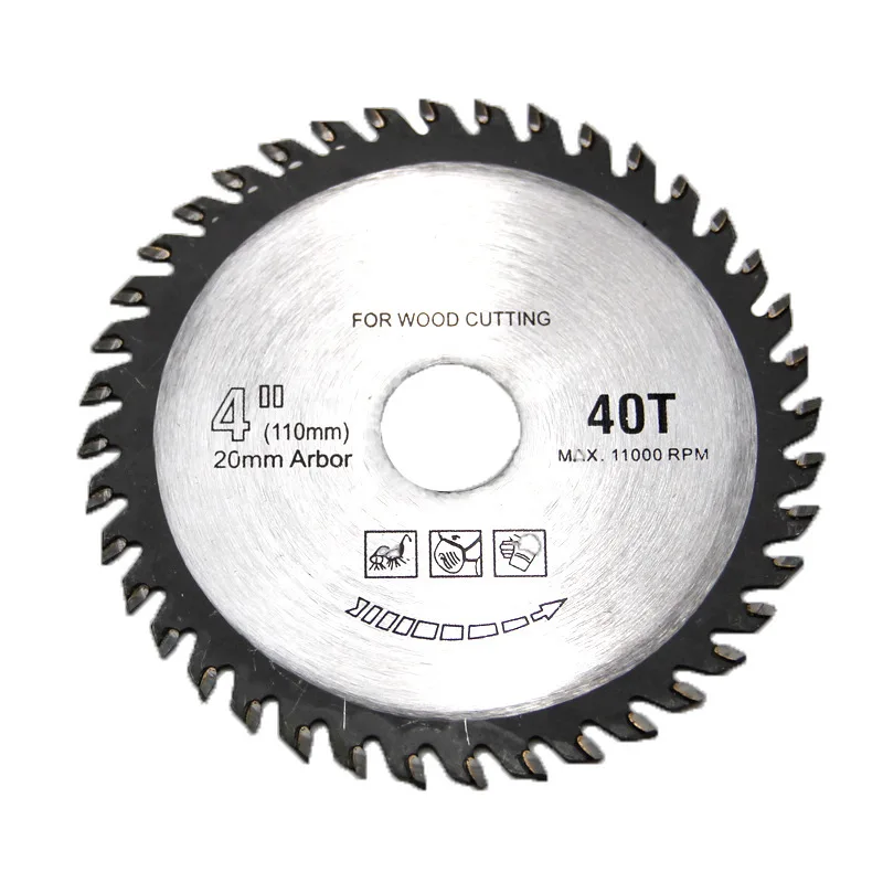 4 Inch 110mm 40T TCT Circular Saw Blade 20mm Arbor Carbide Tipped Wood Cutting Disc Woodworking Saw Blade for Angle Grinder