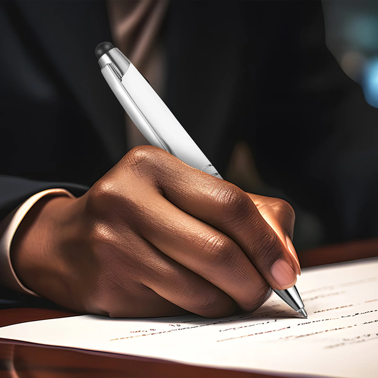 2Pcs Light Capacitive Stylus Ballpoint LED Flashlight Metal Pens for Office Study Painting Writing Ballpoint Pen