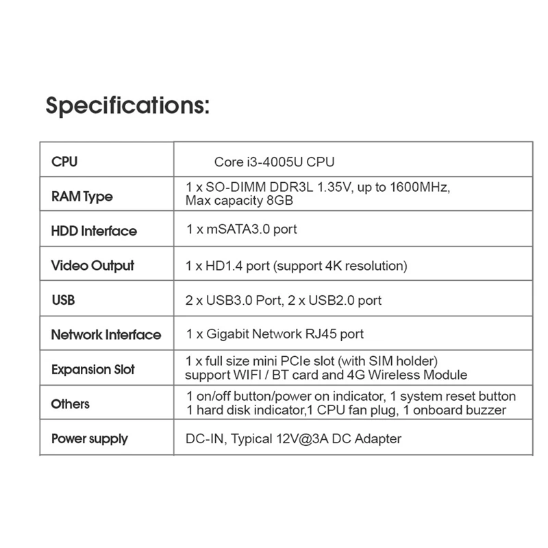 Корпус BT3 PRO, брикет DDR3 8G 1600 МГц + 128 Гб MSATA SSD Gigabit RJ45, поддержка разрешения 4K, мини-ПК, набор для замены (штепсельная Вилка европейского стандарта)