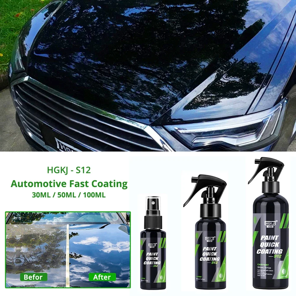 Car Ceramic Coating Spray Car Detailing Nano Hydrophobic Body Polish Paint Care HGKJ S12 Quick Paint Protection Wax Liquid