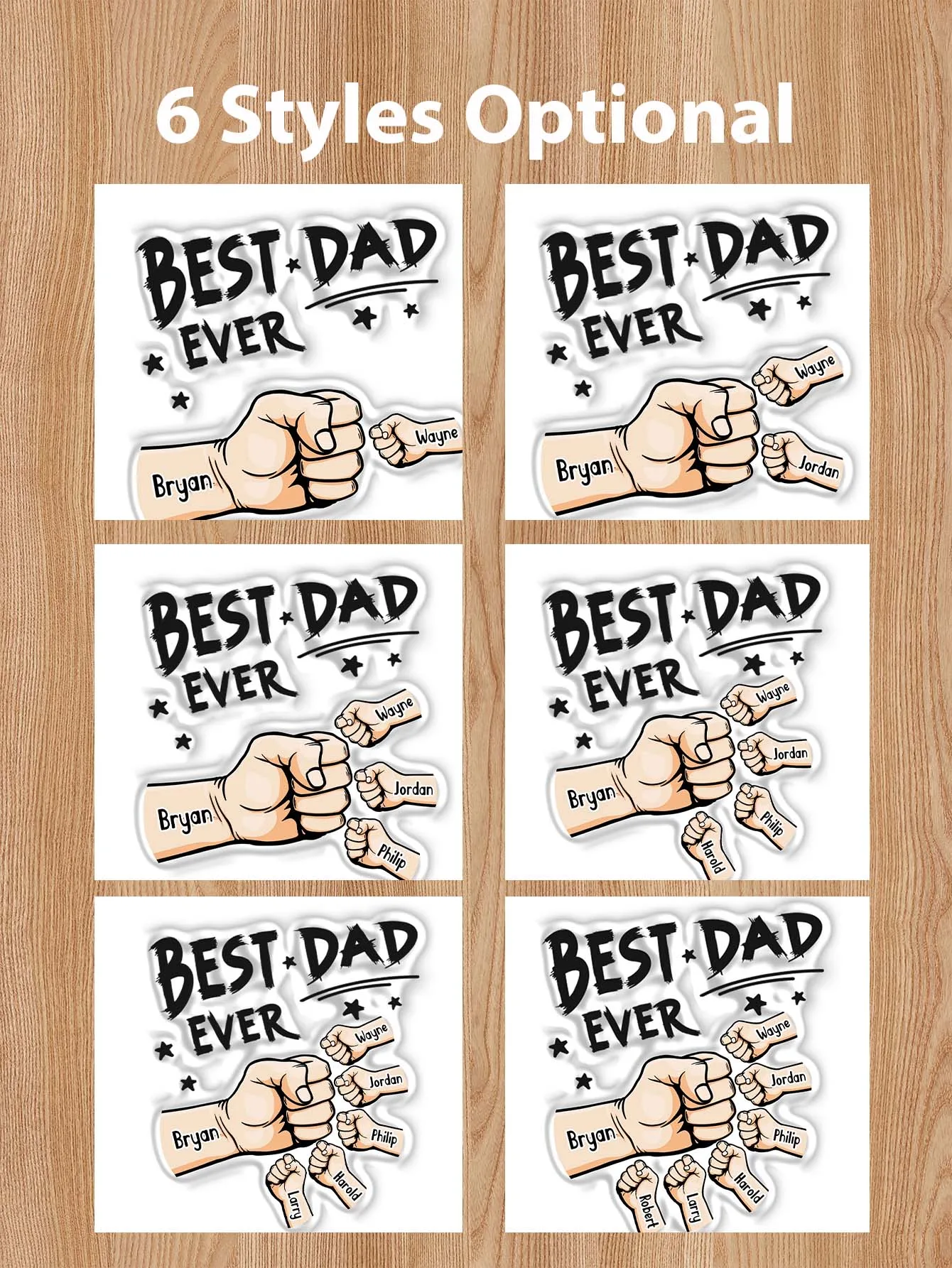 Personalized Dad Mug for Father's Day Custom Name Coffee Cup with 3D Text Effect Custom Name Coffee Cup Gift for Daddy Grandpa