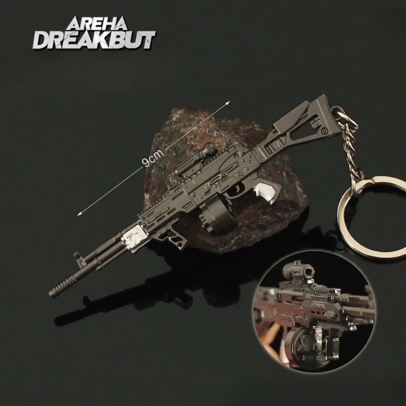 جديد 9 سنتيمتر ساحة اندلاع لعبة الأجهزة الطرفية AEK بندقية مسدس صغير الأسلحة نموذج سلسلة مفاتيح معدنية اللعب الحلي جمع الحرف الهدايا