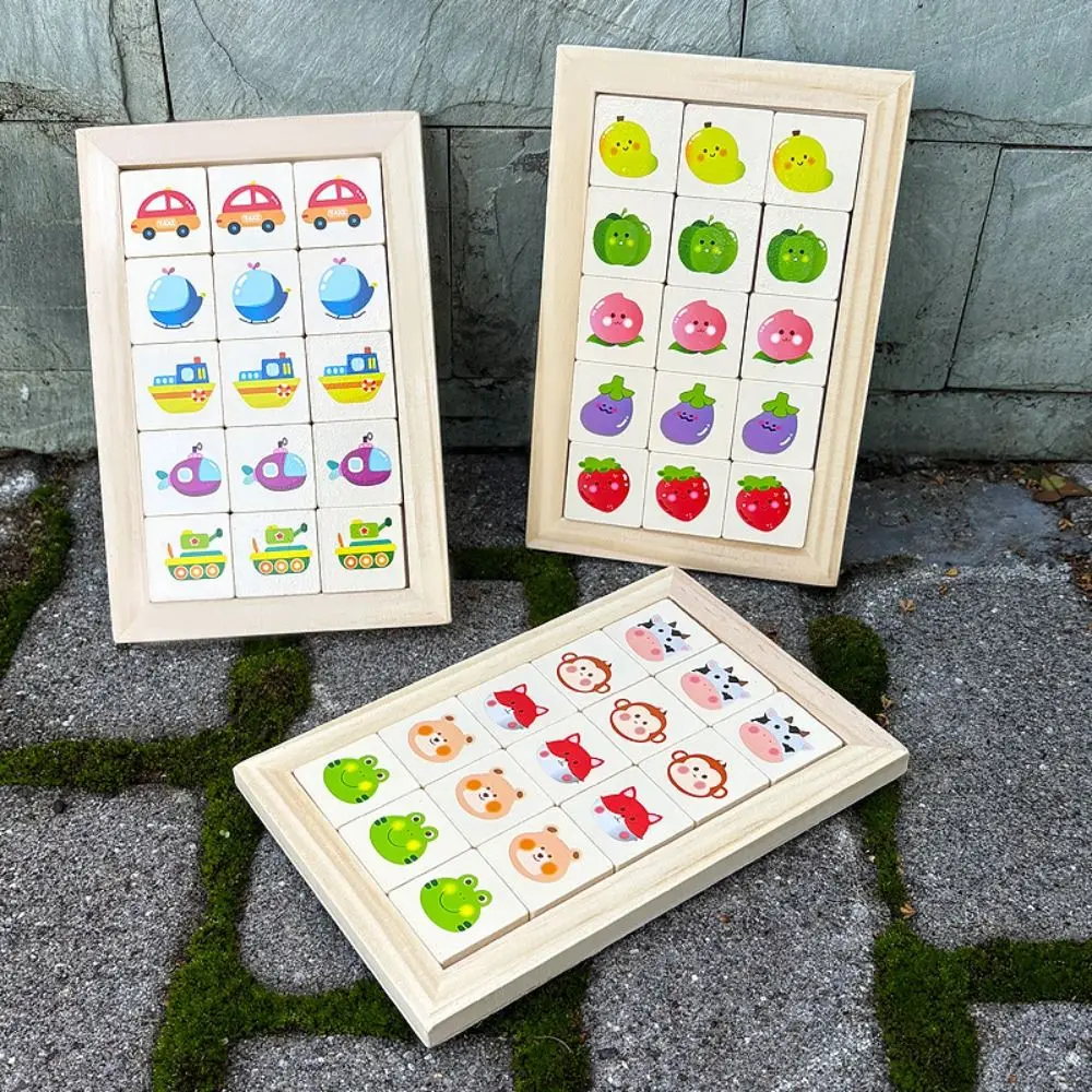 Spiel Blöcke Tier Schiebe Puzzle Spiele Frühe Pädagogische IQ Spiel Moving Schiebe Holz Tragbare Intelligenz Puzzle