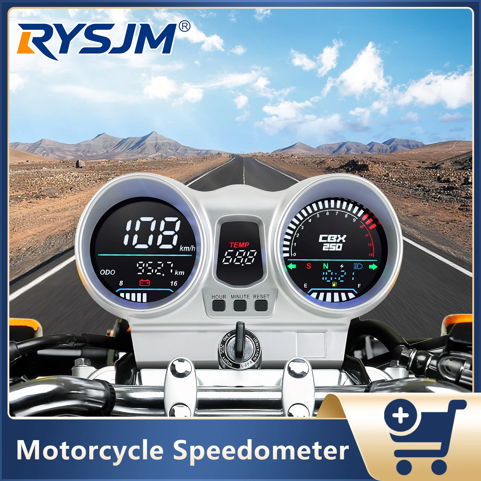 

LED Motorcycle Tachometer Speedometer RPM LCD Dashboard Odometer Voltage 37100-KPF-961 For Honda CBX250 CBF250 Twister 2001-2008