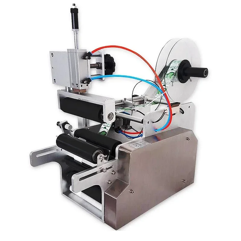 Semi-Automatic Circular Wrapping Labeling Machine, Auto Sticker Label Dispenser, LT-80, 220V, 110V