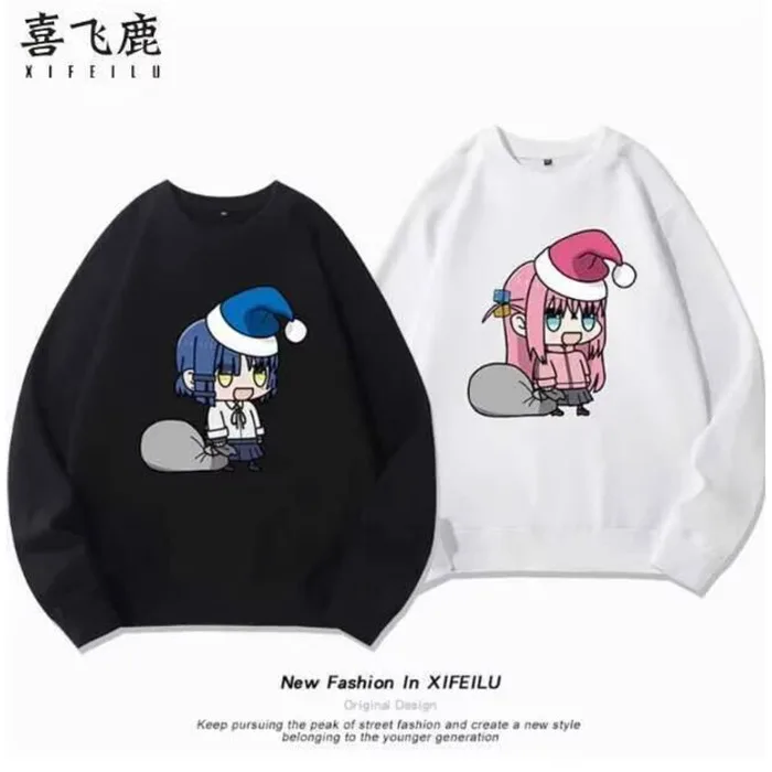 

Anime Bocchi The Rock Gotoh Hitori Round Neck Hoodie Cosplay Costume Autumn Winter Men Women Coat Loose Jacket Tops Anime Anime