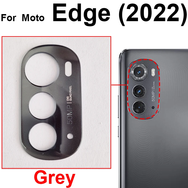 

Стеклянный объектив задней камеры для Motorola MOTO Edge (2022), основной объектив камеры, стекло с клейкими деталями