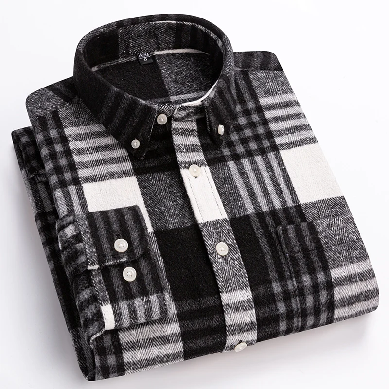 New in shirt plus size 7xl100%cotton long-sleeve shirts for men slim fit casual plain shirt soft keroan designer plaid clotheing