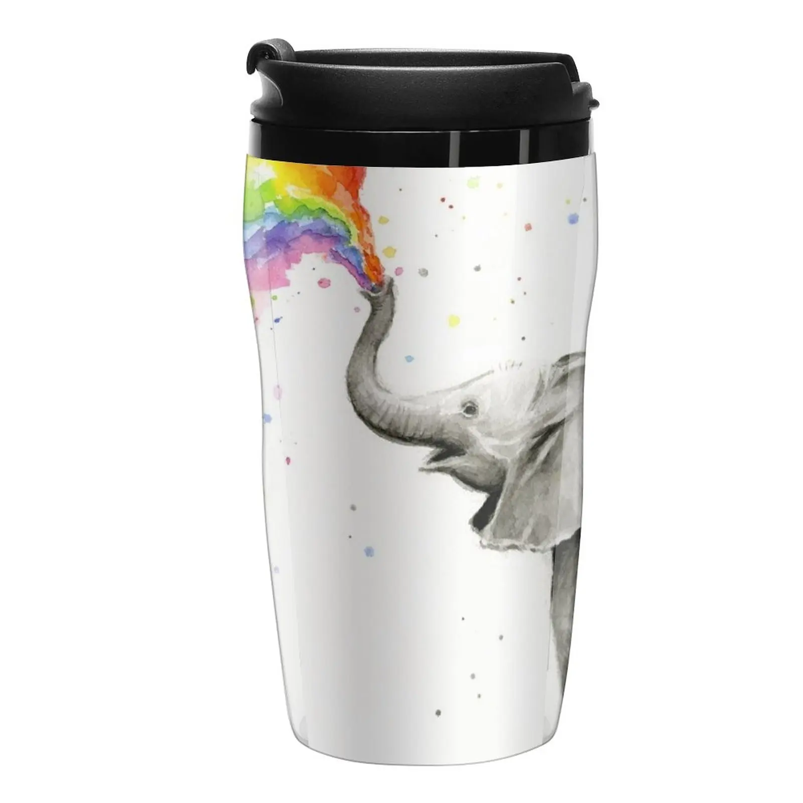 

New Baby Elephant Spraying Rainbow Travel Coffee Mug Thermal Glass For Coffee Coffee Mugs Cup Coffee Set Coffee Bottle