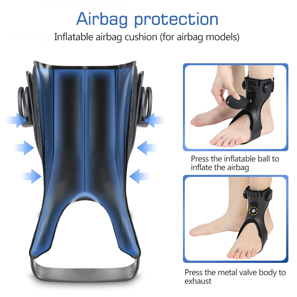 1Pcs Drop Foot Brace Orthosis Ankle Brace Support With Comfortable Inflatable Airbag for Hemiplegia Stroke Shoes Walking