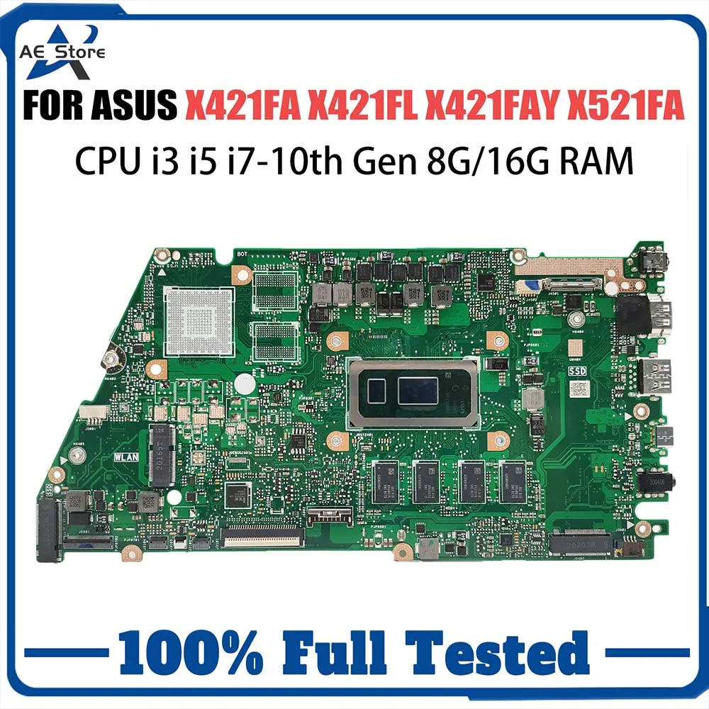 

Computer Mainboard For Asus VivoBook X421FA X421FL X421FAY Laptop Motherboard With I3 I5 I7 CPU 10th 4GB 8GB 16GB RAM