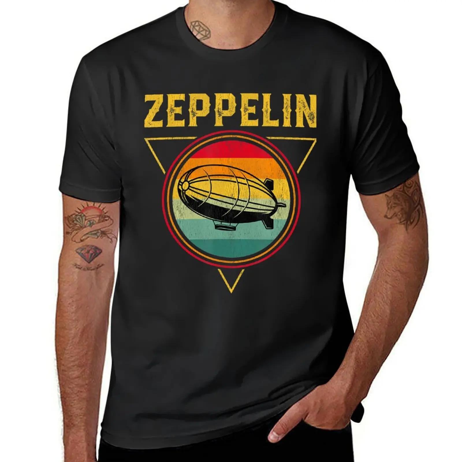 Retro Zeppelin Funny Dirigible Blimp Airship 70s 80s New T-Shirt graphics animal prinfor boys mens vintage t shirts