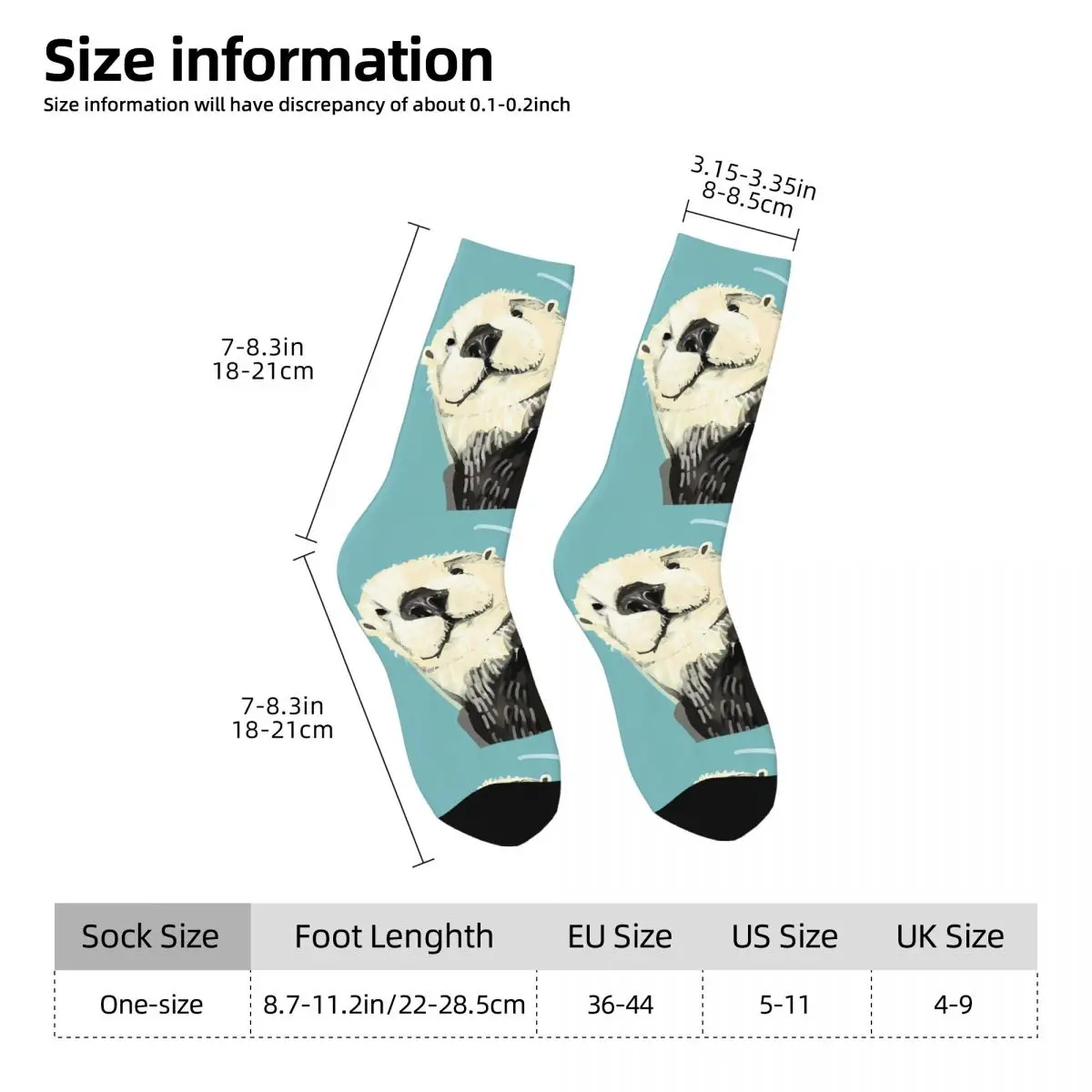 Alaska Sea Otter Mom And Baby otters Sock Printed Man Polyester