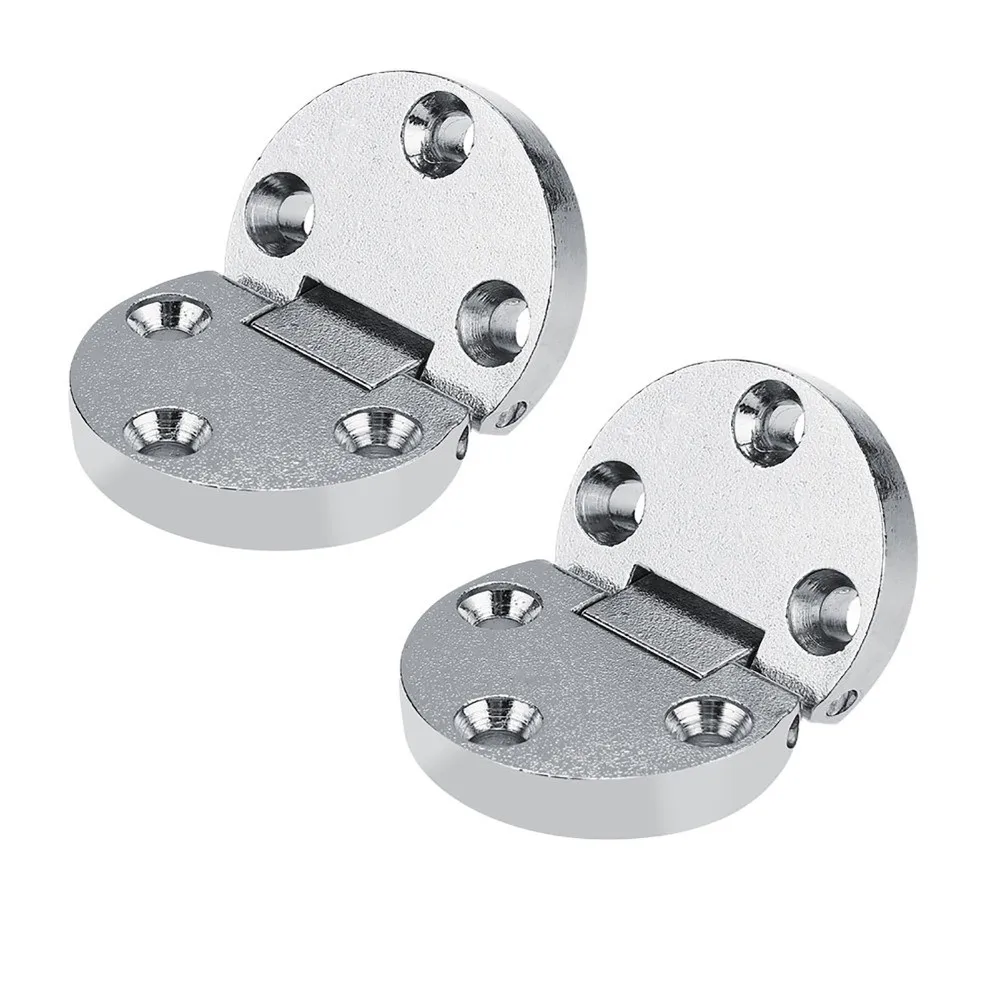 2 قطعة الأجهزة سبائك الزنك الأثاث المفصلي 180 درجة يلقي حزام طاولة قابلة للطي المفصلي حافة مستديرة قطرة ورقة الجدول المفصلي مكتب #2