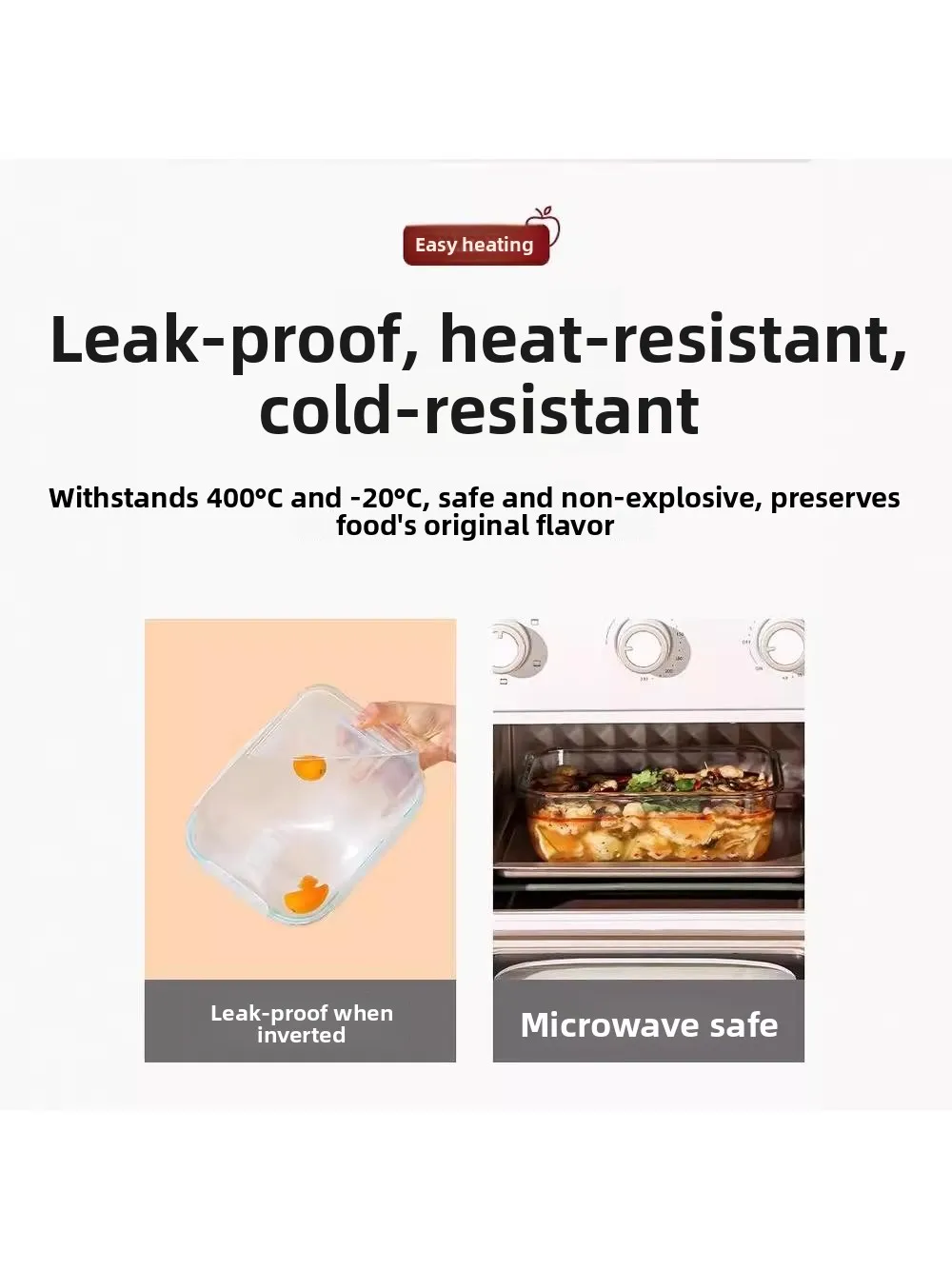 High Borosilicate Glass Microwave Safe Large Capacity Lunch Box Refrigerator Sealed Freshness Preservation Food Grade Container view 3