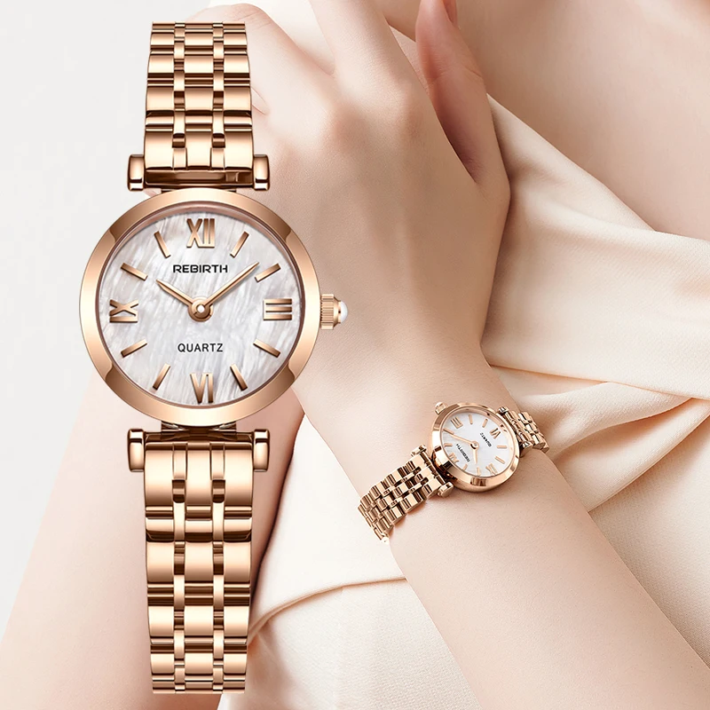 Rose Gold Creative Ladies Wrist Watch Stainless Steel 2022 Women Fashion Watch Stylish Desgin Quartz Watches for Female reloj