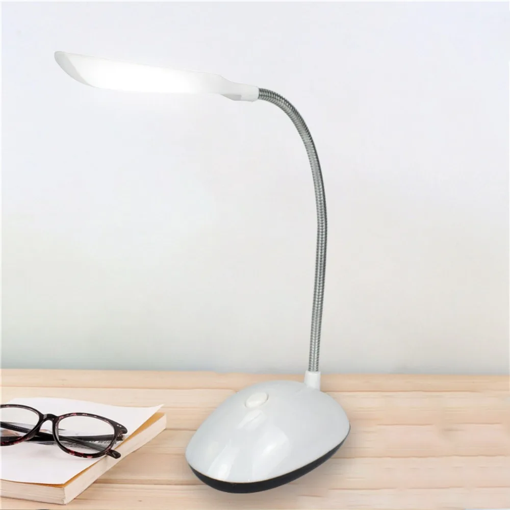 Portable Table Light Lightweight and Bright Battery Powered Night Light White Illumination Reading Lamp for Office Dorm Bedroom