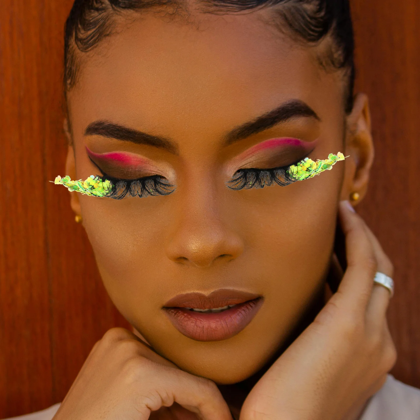 2 pièces paillettes faux cils Extensions de cils colorés longue tenue Denser Curlier yeux maquillage rehausseur Look brillant Cosplay cils